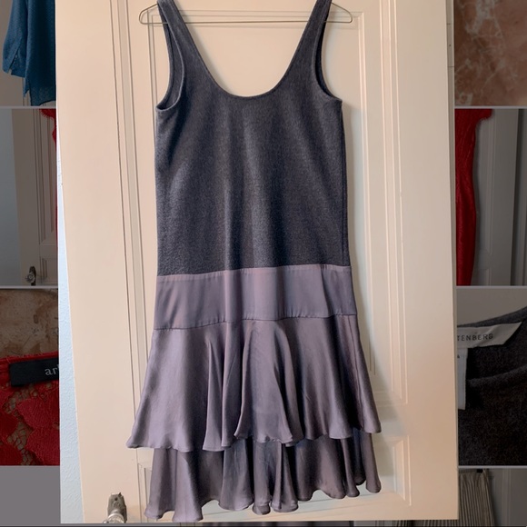 Diane Von Furstenberg Dresses & Skirts - Diane Von Furstenberg grey silk & wool cami dress